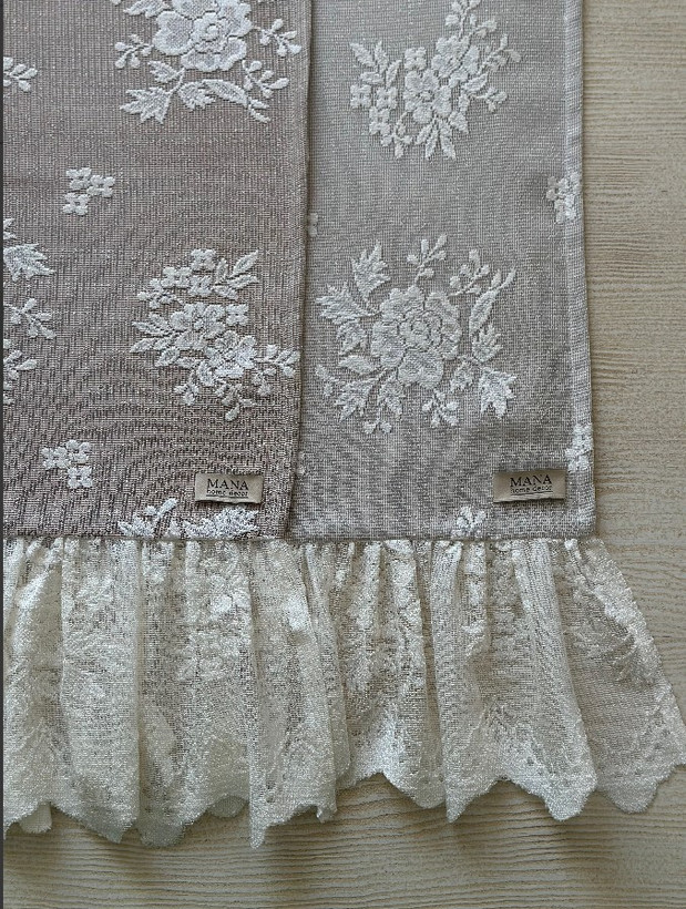 رانر دانتل دو لایه ترک رنگ قهوهای روشن