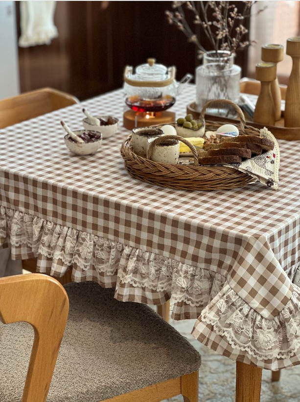 رومیزی نسکافه ای ضدلک چیندار توردوزی