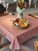 رومیزی چهارخانه ضدلک نواردوزی شده
